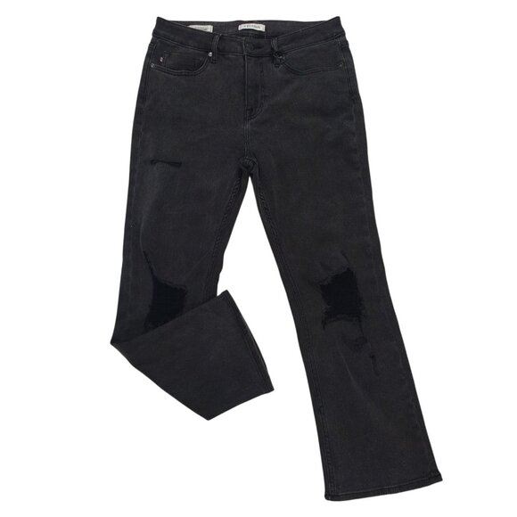 Vigoss Womens Black Distressed Straight-Leg Jeans Size 29 Cotton/Spandex, NWT. - Picture 1 of 9